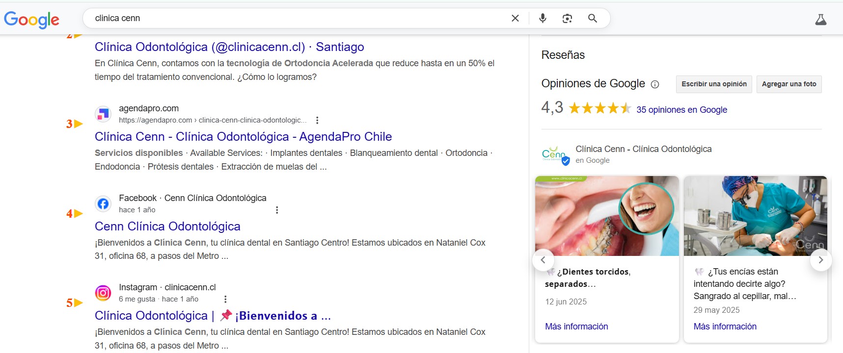 ejemplo de actualizaciones google business profile