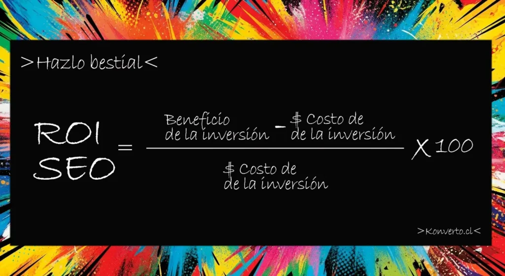 pizarra con fórmula para calcular el ROI del SEO