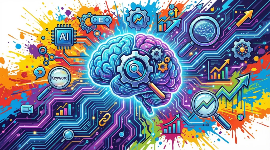 Captura de pantalla de resultados de búsqueda en Google mostrando preguntas frecuentes sobre el impacto de la inteligencia artificial en el SEO y estrategias digitales