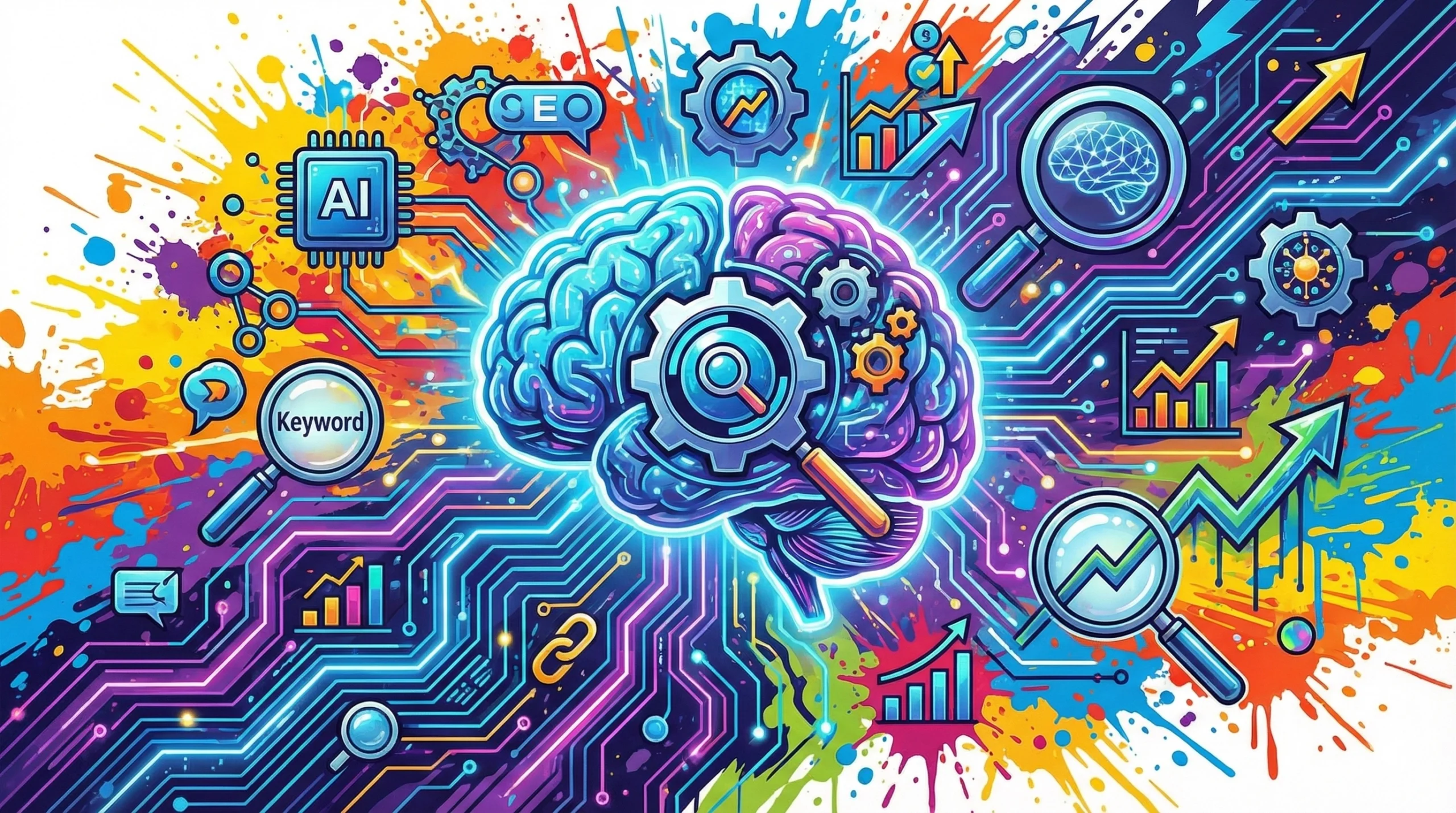Captura de pantalla de resultados de búsqueda en Google mostrando preguntas frecuentes sobre el impacto de la inteligencia artificial en el SEO y estrategias digitales